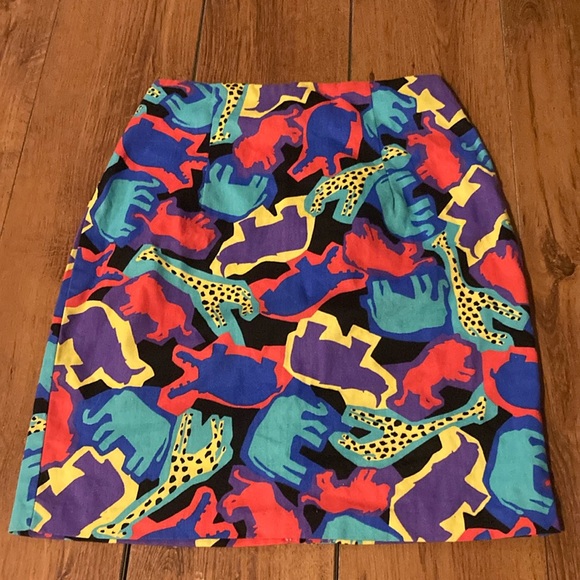 90’s Bold Animal Print 35th & 10th Midi Skirt - Picture 1 of 3